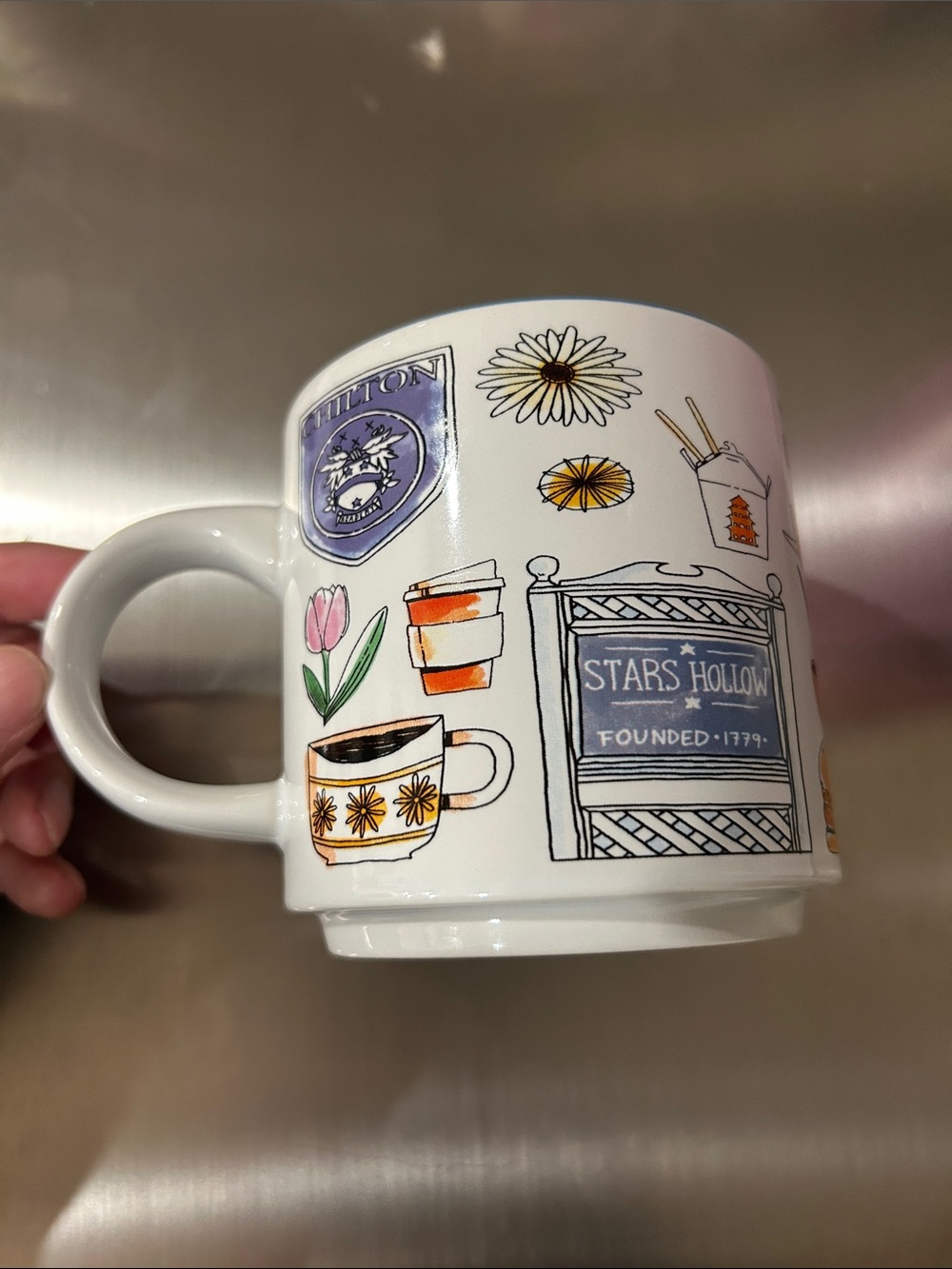 Stars Hollow (Gilmore Girls) Ceramic Coffee Mug - White with Multicolor Accents